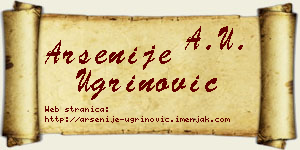 Arsenije Ugrinović vizit kartica